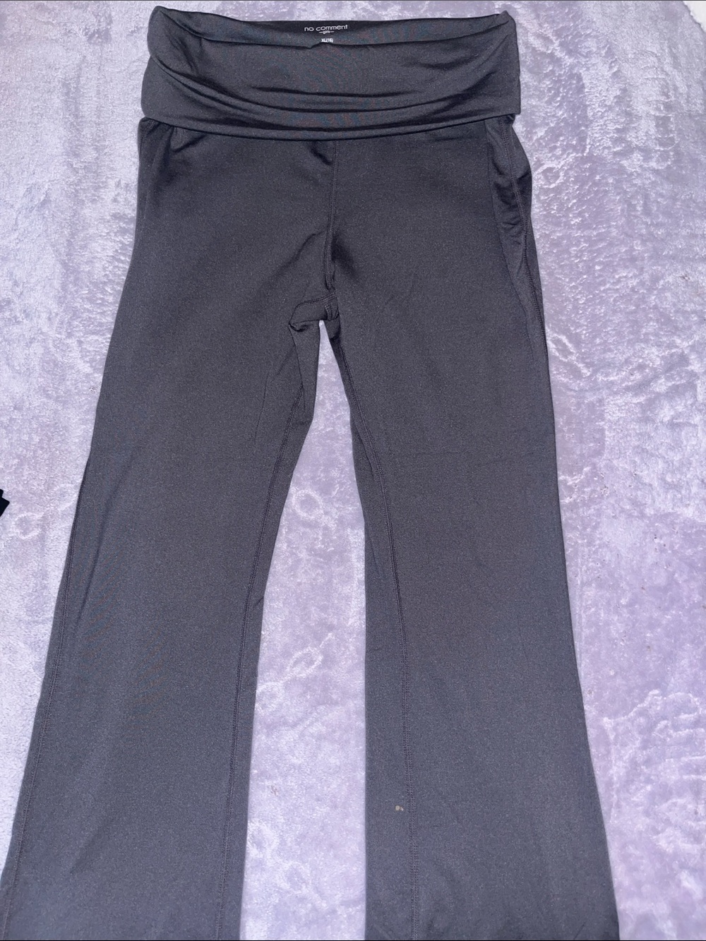 No Comment Gray Fold-Over Waist Yoga Pants